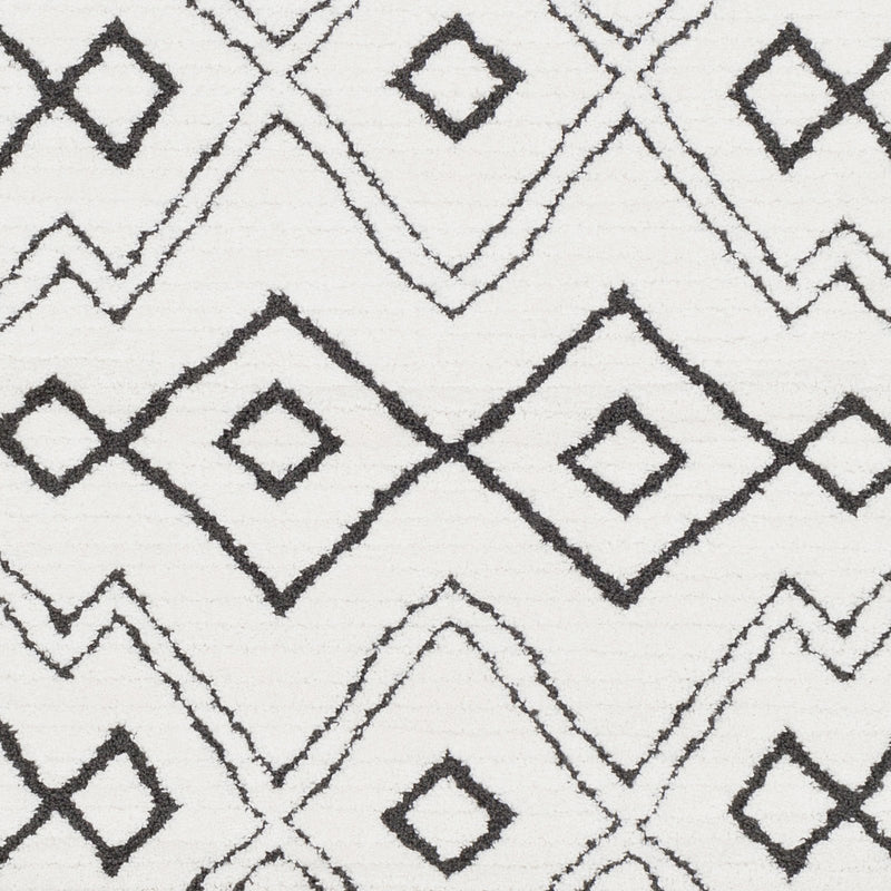 Moroccan Shag Rug in White & Black