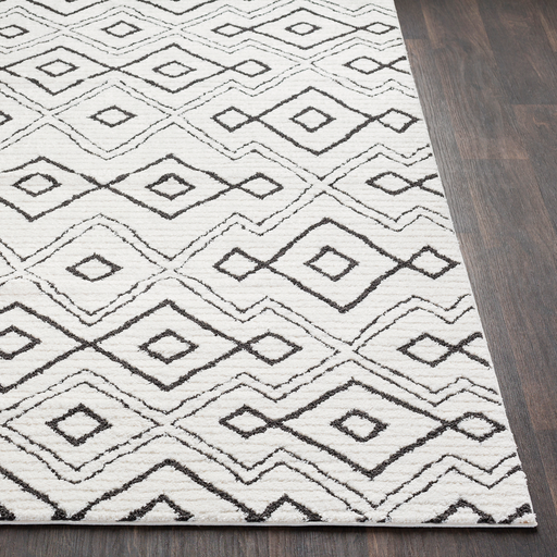 Moroccan Shag Rug in White & Black