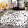 Moroccan Shag Rug in White & Charcoal