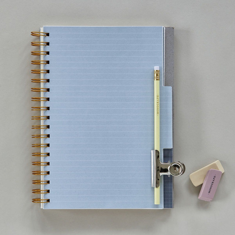 Tab Notebook, Grey in Various Sizes