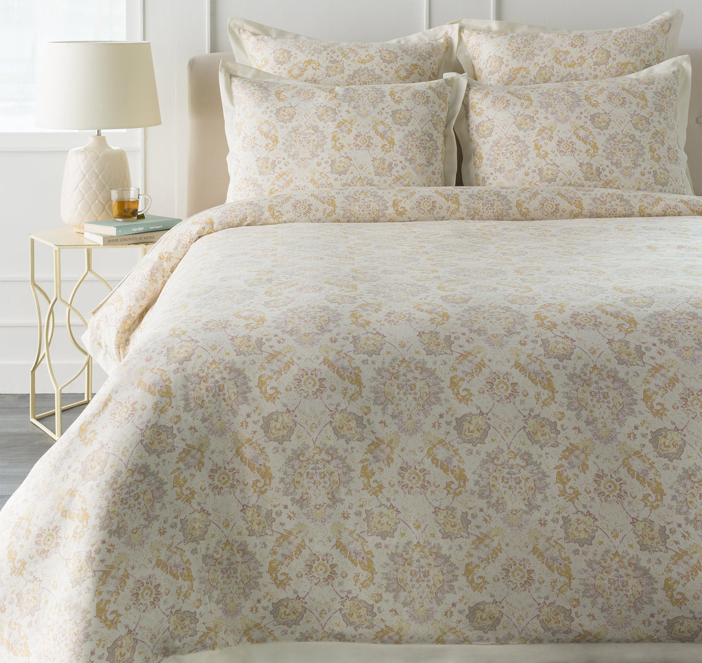 Mona Bedding in Rose & Light Grey