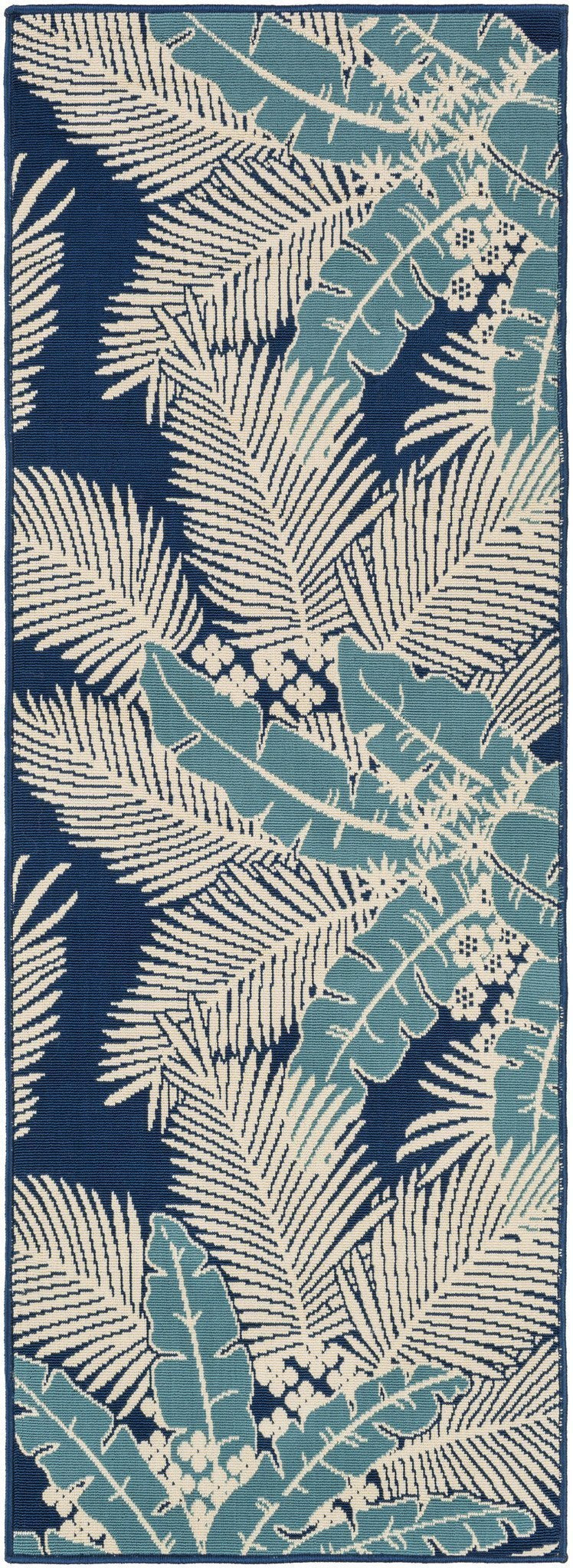 Marina Outdoor Rug in Navy & Denim