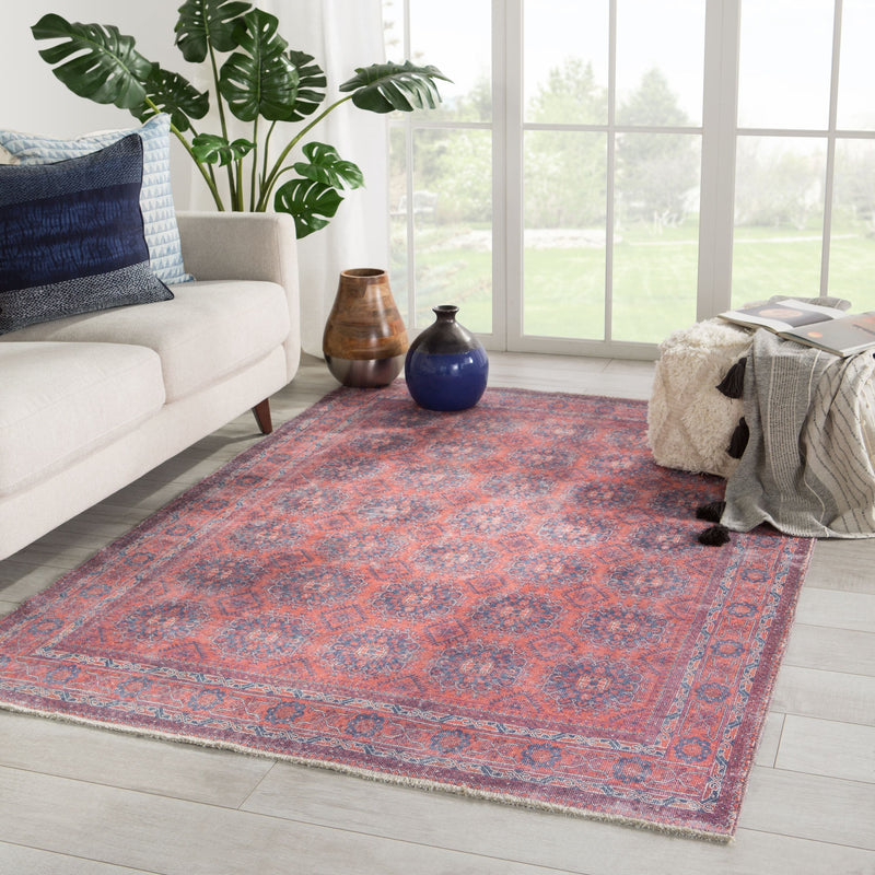 Shelta Oriental Blue & Red Area Rug