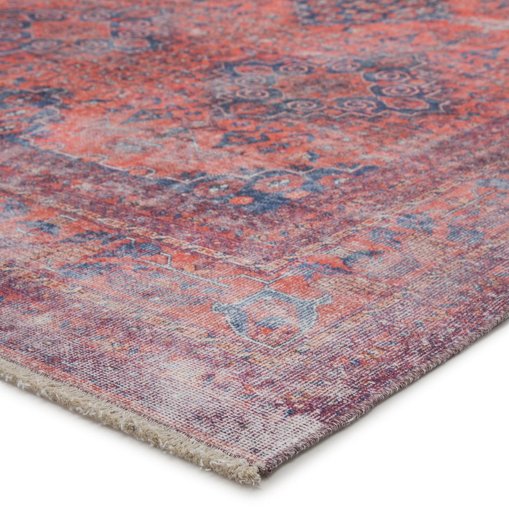 Menowin Medallion Blue & Orange Area Rug