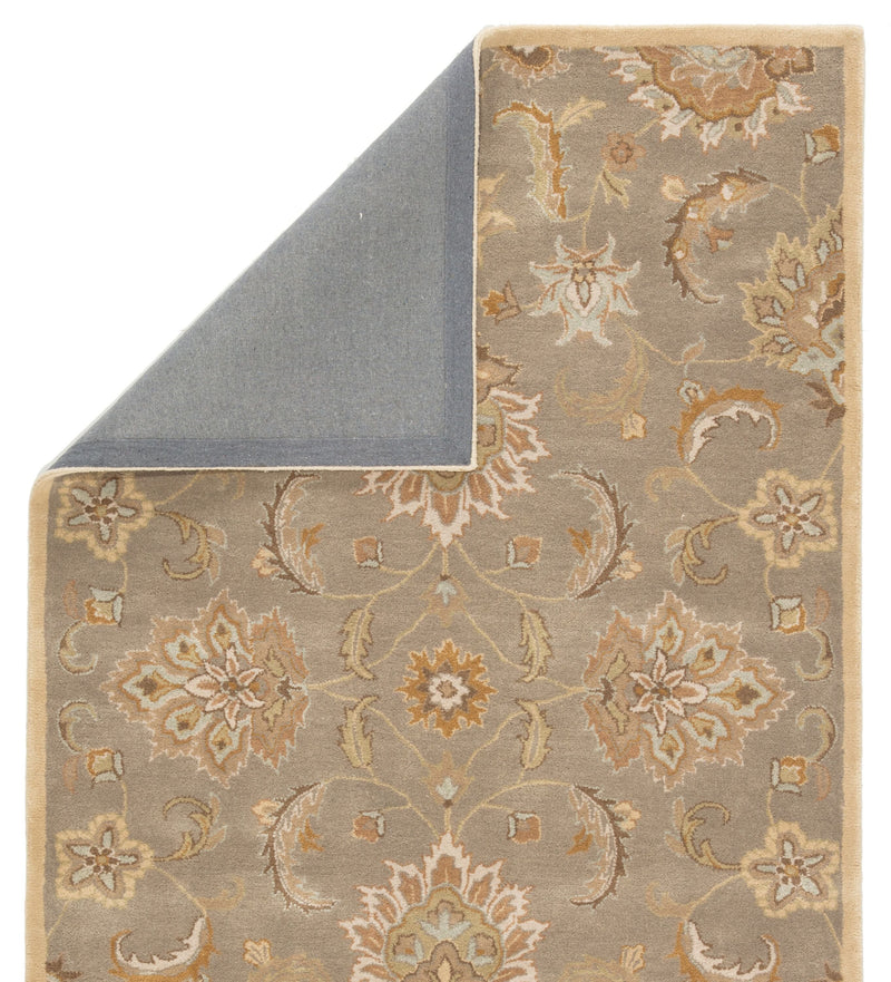 Abers Handmade Floral Gray & Beige Area Rug