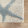 Starfishing Handmade Animal White & Blue Area Rug