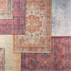 Menowin Medallion Blue & Orange Area Rug