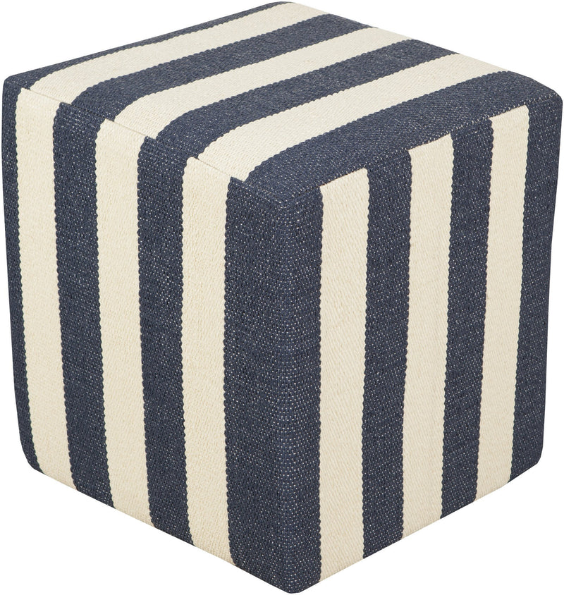 Picnic Pouf in Dark Blue & Cream design by Surya