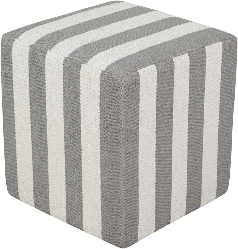 Picnic Pouf in Medium Grey & Cream design by Surya