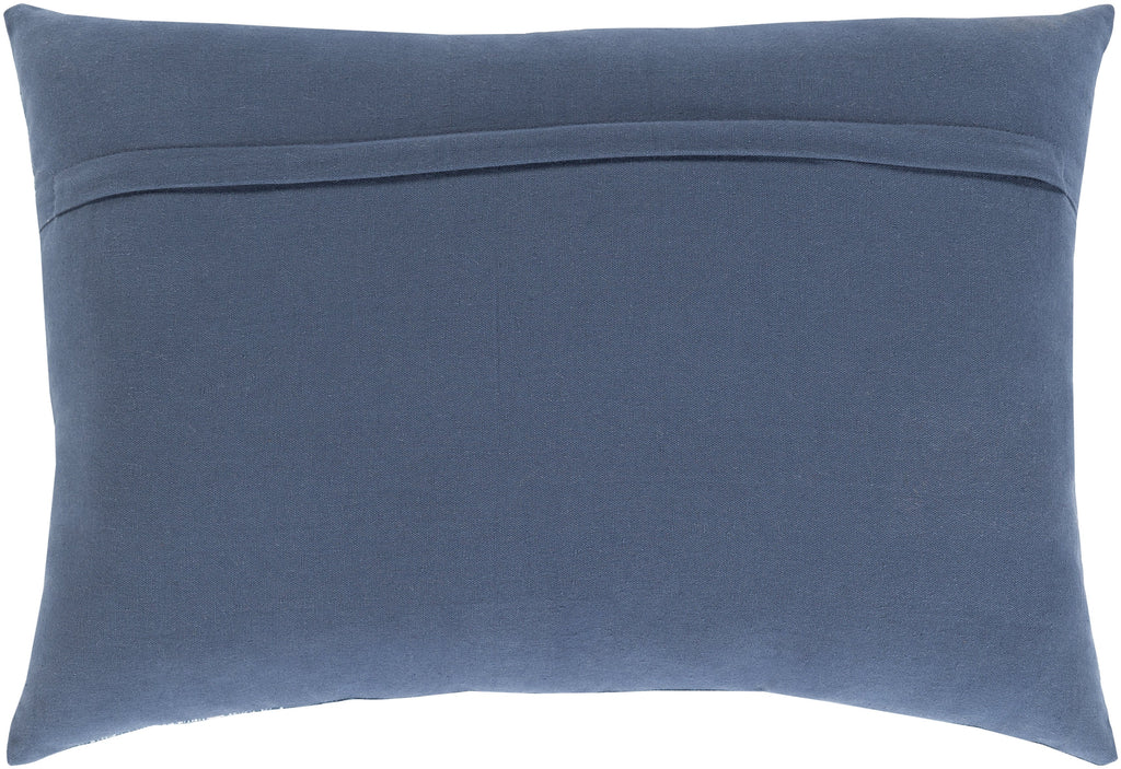 Porcha Woven Lumbar Pillow in Dark Blue