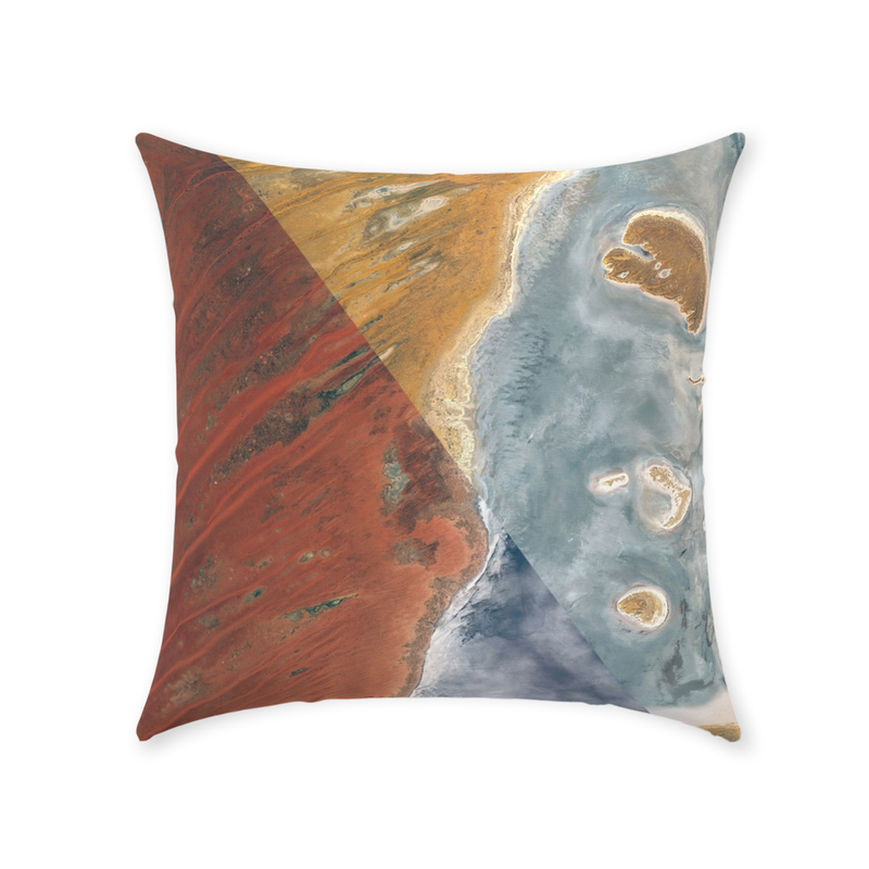 Arial Collage Throw Pillows