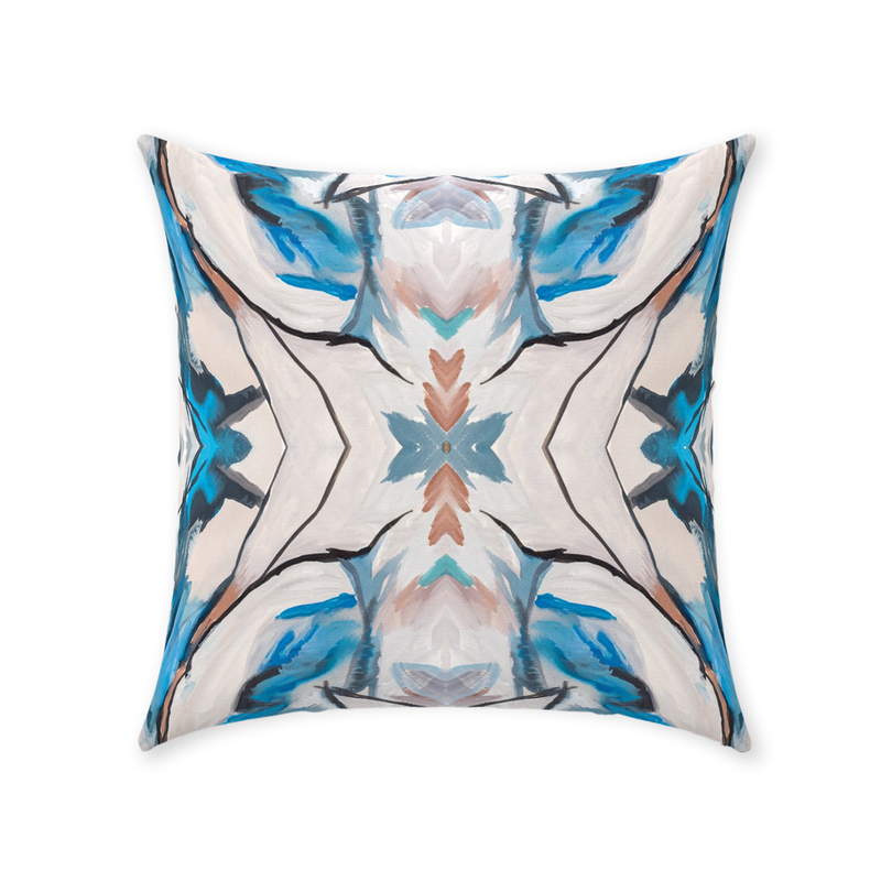 Blue Compass Throw Pillow