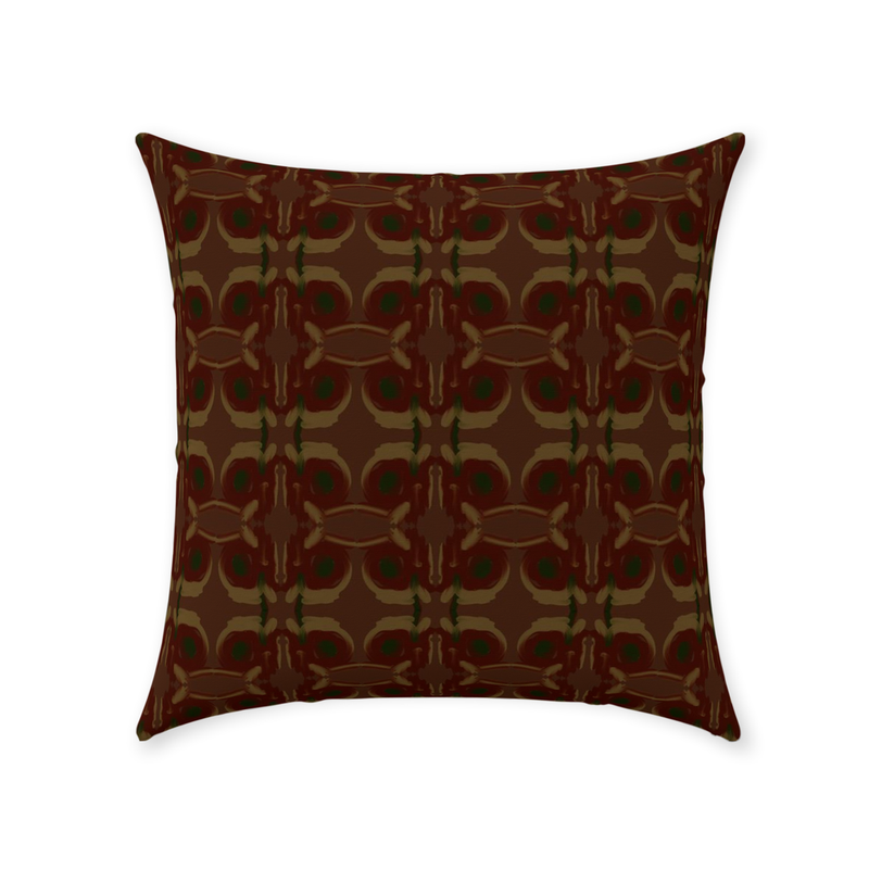 Mahogany Ticking Throw Pillow