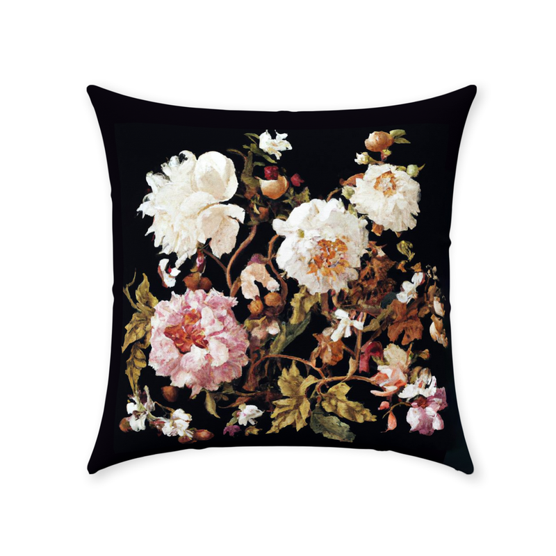 Antique Floral Throw Pillow