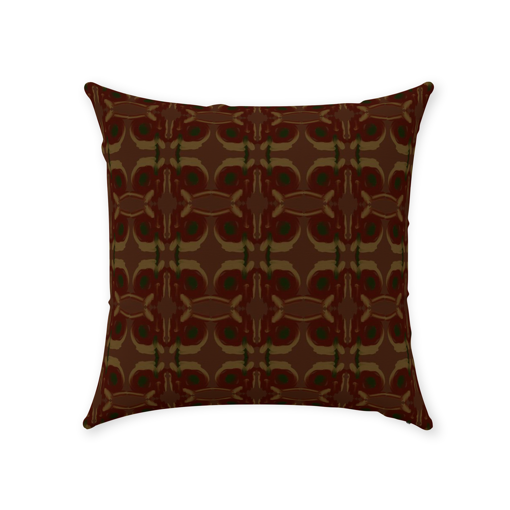 Mahogany Ticking Throw Pillow