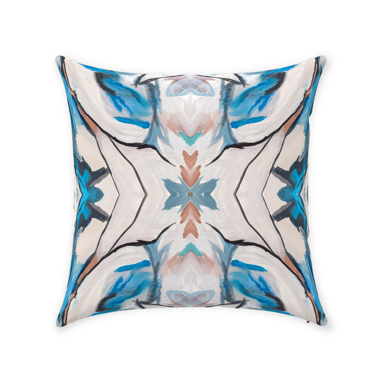 Blue Compass Throw Pillow