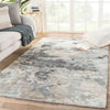 Glacier Handmade Abstract Gray & Dark Blue Area Rug