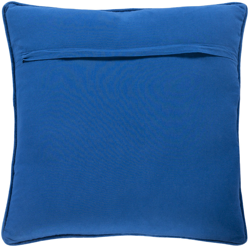 Quilted Cotton Velvet Pillow in Bright Blue