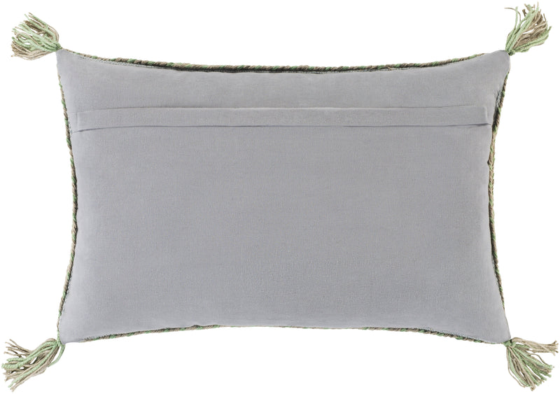 Sabra RAB-001 Woven Lumbar Pillow in Medium Gray & Olive