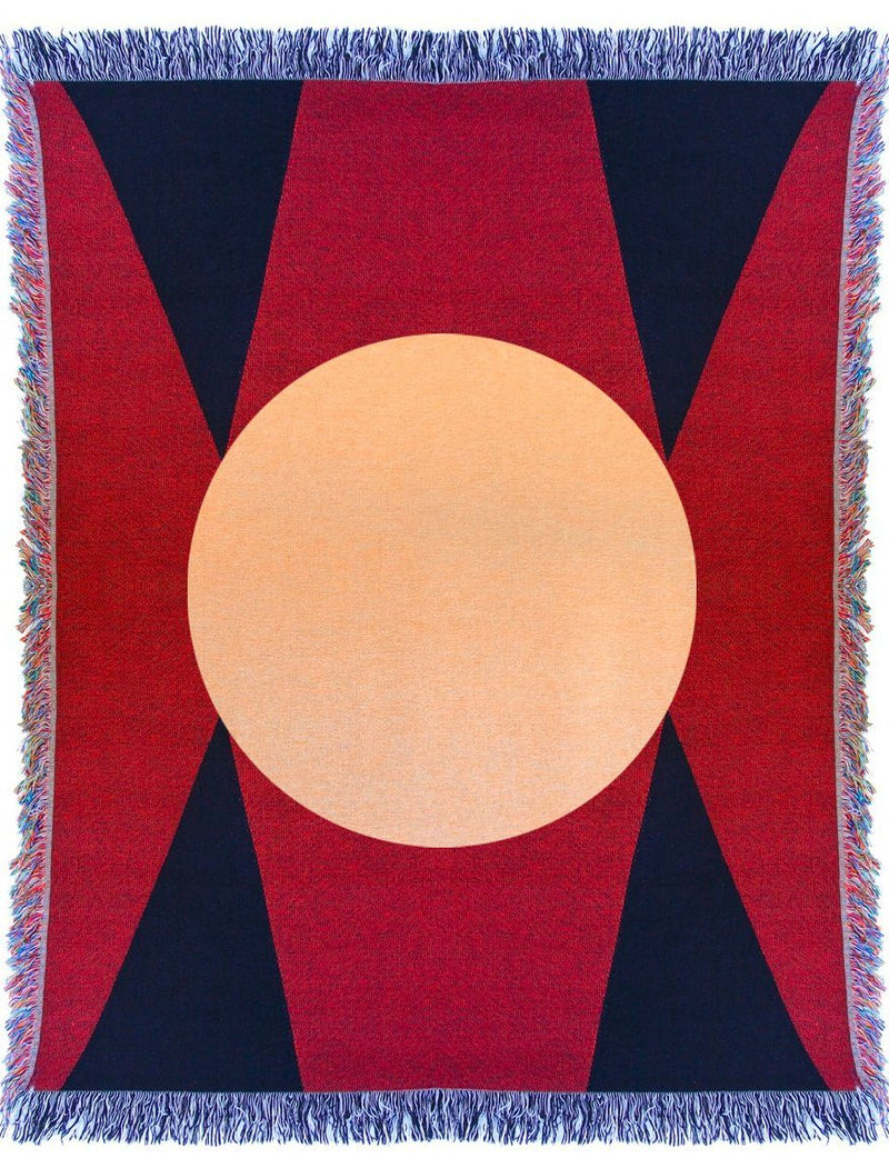 Red Rise Woven Throw Blankets