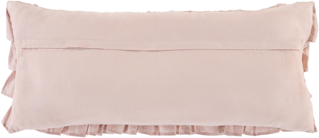 Ruffle RLE-004 Woven Lumbar Pillow in Blush