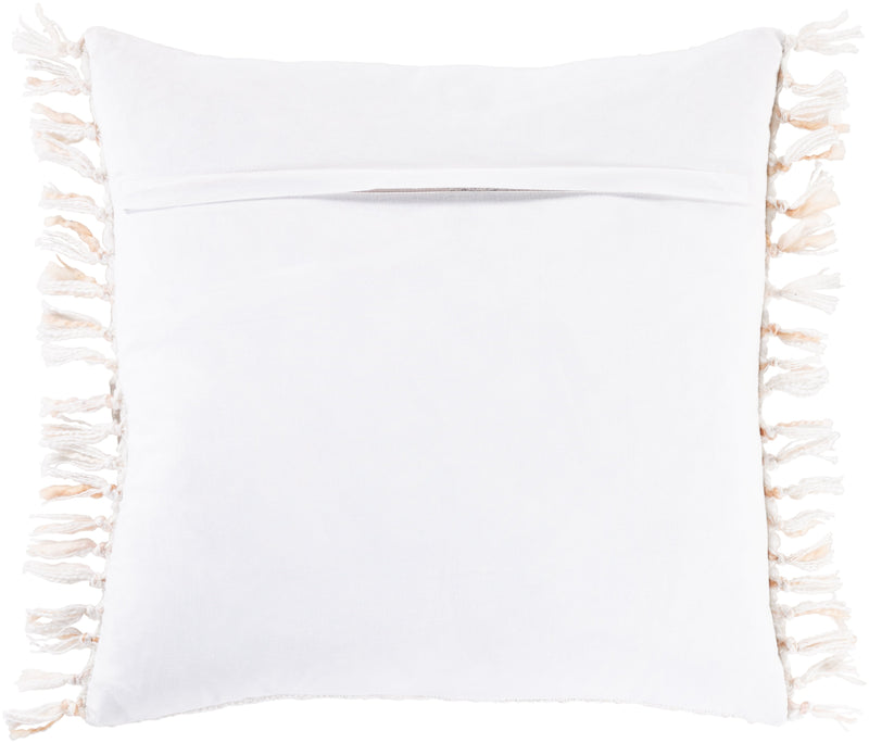 Saugatuck SGK-002 Woven Pillow in White & Peach