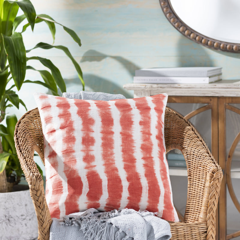 Suji SJI-001 Woven Pillow in Burnt Orange & White