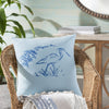 Sea Life SLF-007 Woven Pillow in Pale Blue & Dark Blue