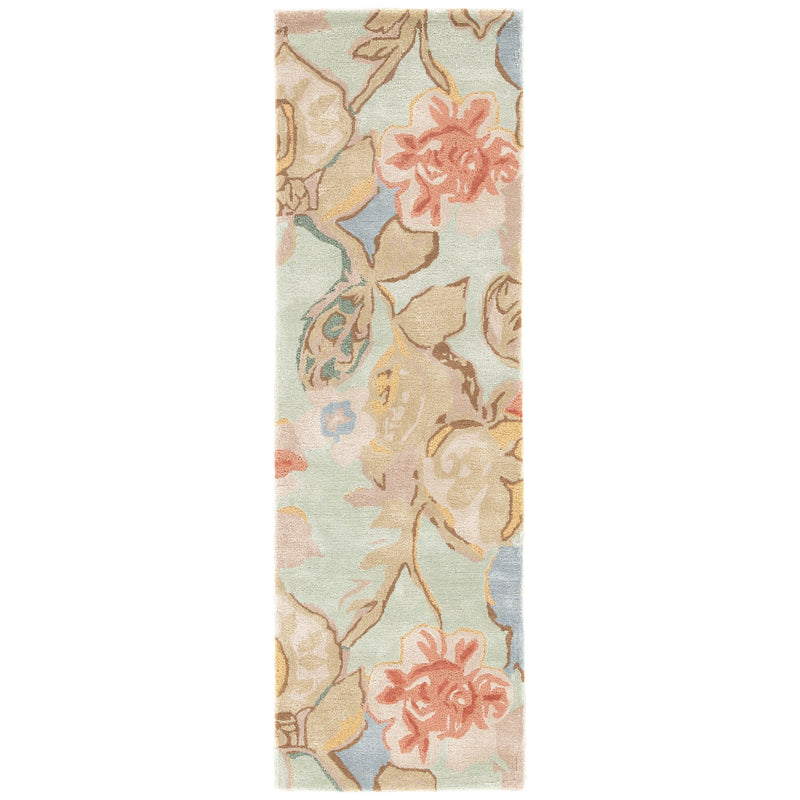 Petal Pusher Handmade Floral Green & Multicolor Area Rug