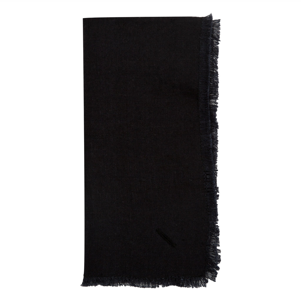 Solid Linen Napkins Set of 4 in Faded Black