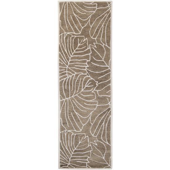 Studio Collection Wool Area Rug in Antique White and Mushroom