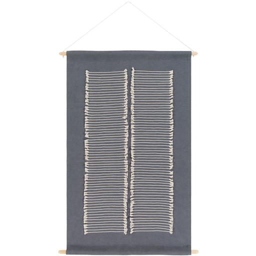 Savion Woven Wall Hanging in Charcoal & Cream