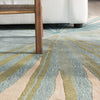 Palmetto Handmade Floral Blue & Green Area Rug