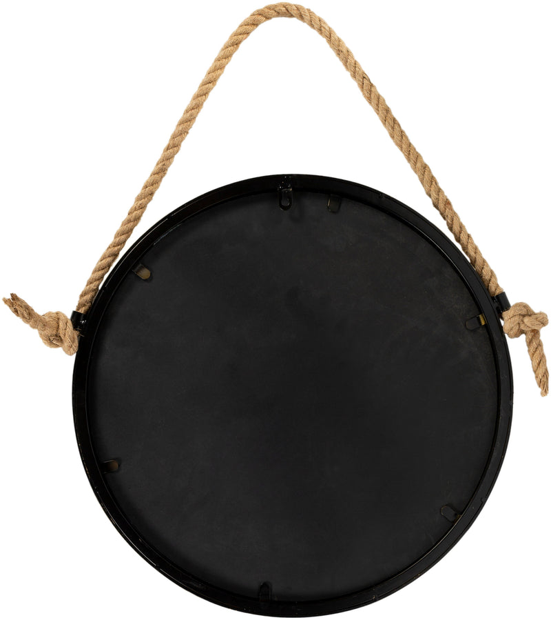 Thaddeus THD-002 Round Mirror in Black