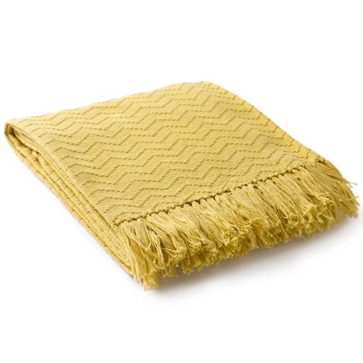 Thelma Throw Blankets in Bright Yellow Color