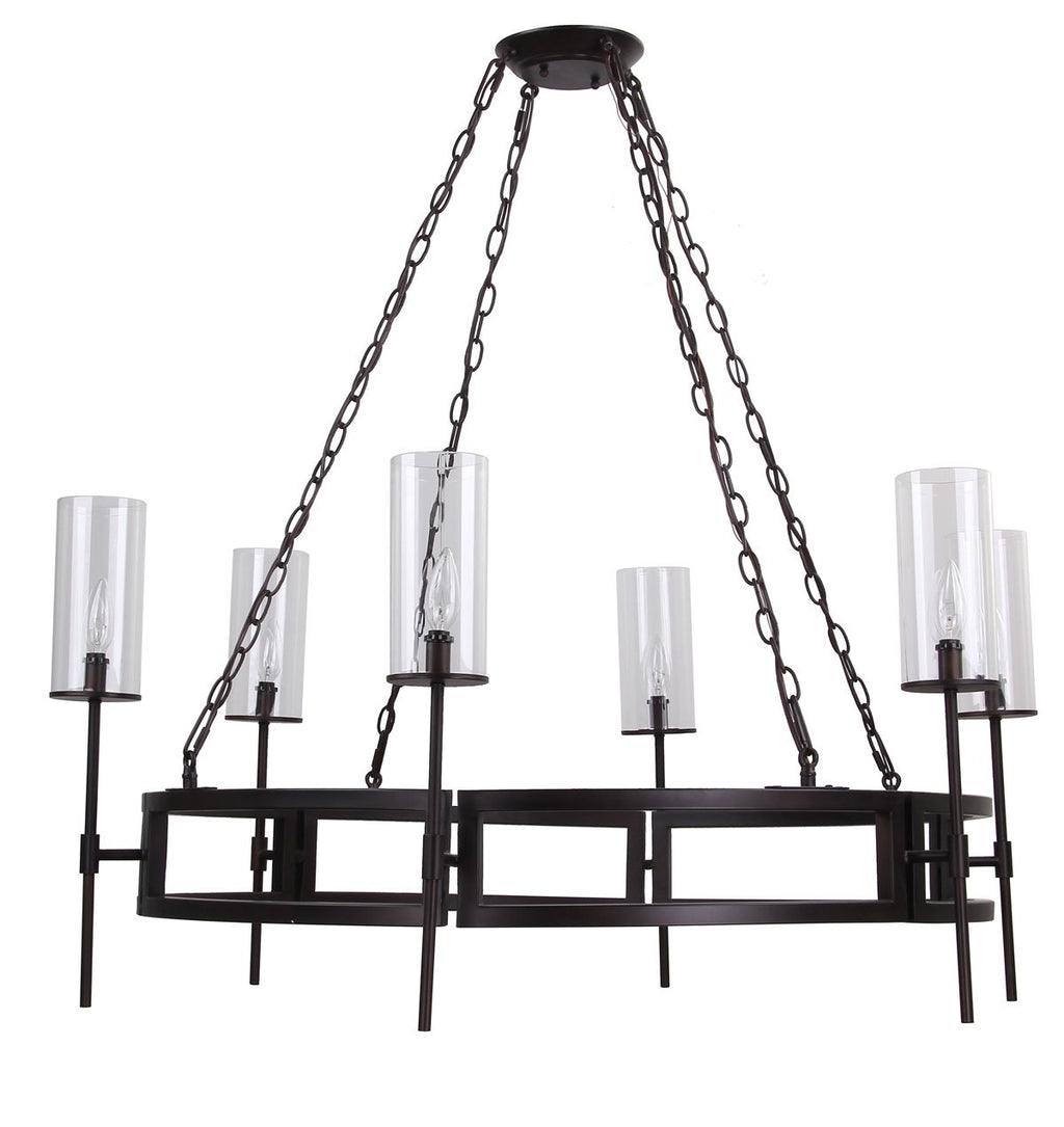 Sunnycrest 6 Light Bronze 42.5 Inch Dia Chandelier