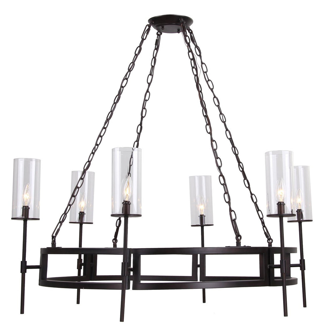 Sunnycrest 6 Light Bronze 42.5 Inch Dia Chandelier