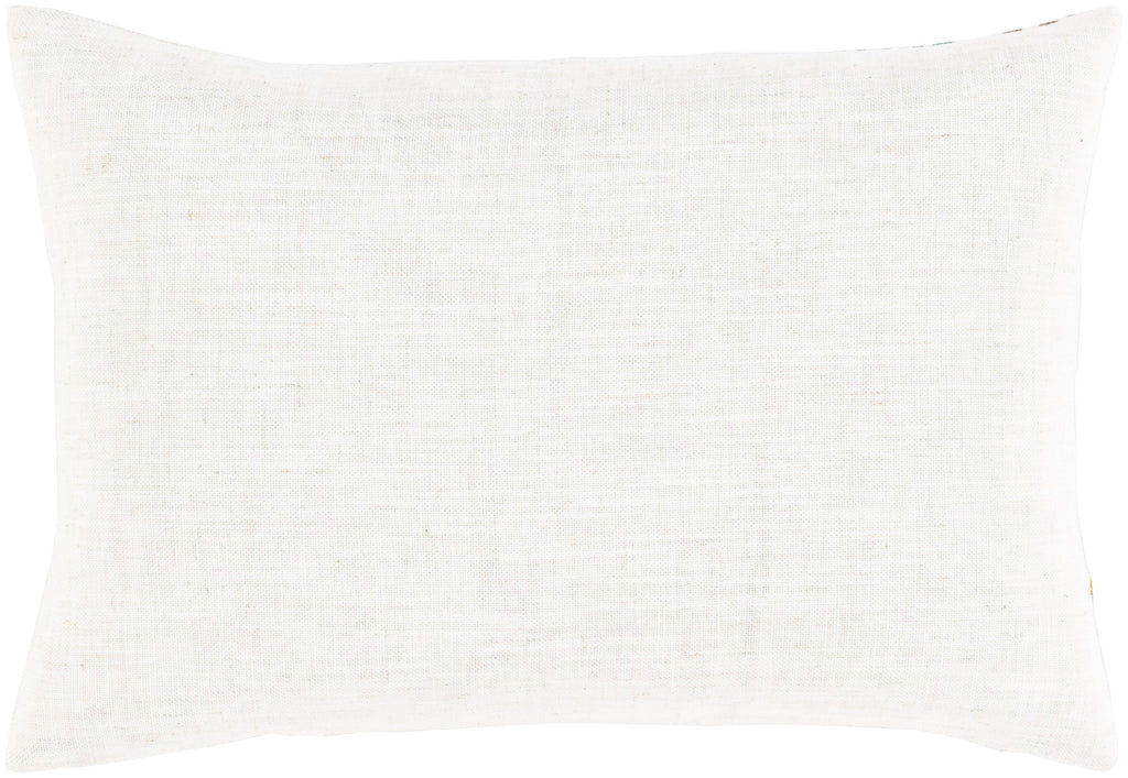 Termez TMZ-003 Woven Lumbar Pillow in Ivory & Dark Blue