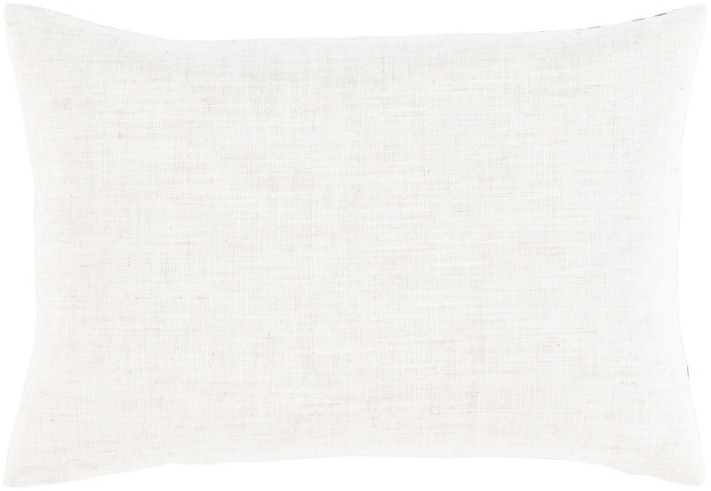 Termez TMZ-003 Woven Lumbar Pillow in Ivory & Dark Blue