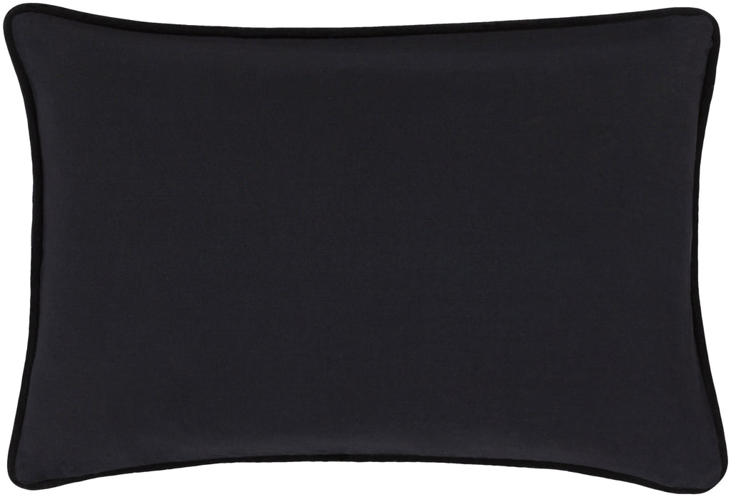 Vida VID-003 Velvet Lumbar Pillow in Black & Bright Yellow by Surya