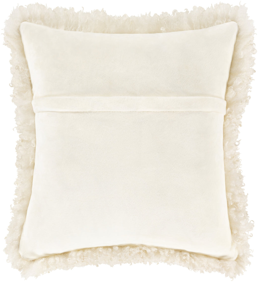 Valora VLR-001 Faux Fur Pillow in Ivory by Surya