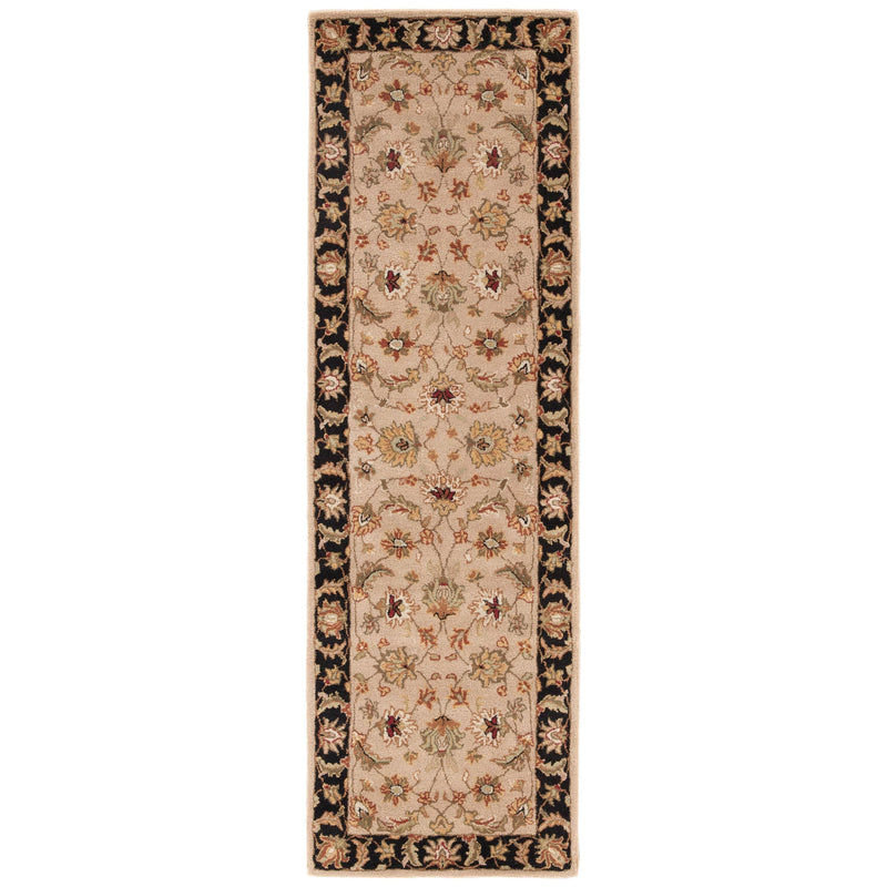 Selene Handmade Floral Beige & Black Area Rug