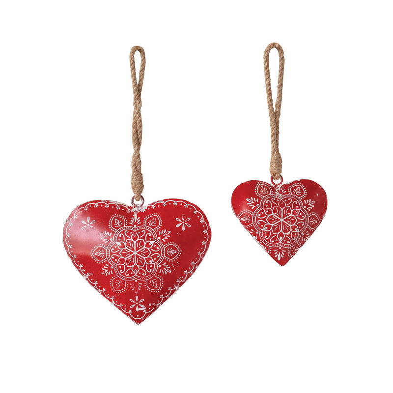 Hand-Painted Metal Heart Ornament