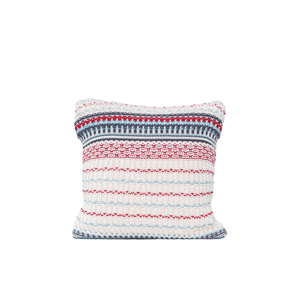 Cotton Knit Striped Pillow, Multicolored