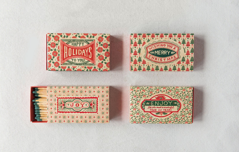 Holiday Matchbox with Safety Matches, Various Sayings