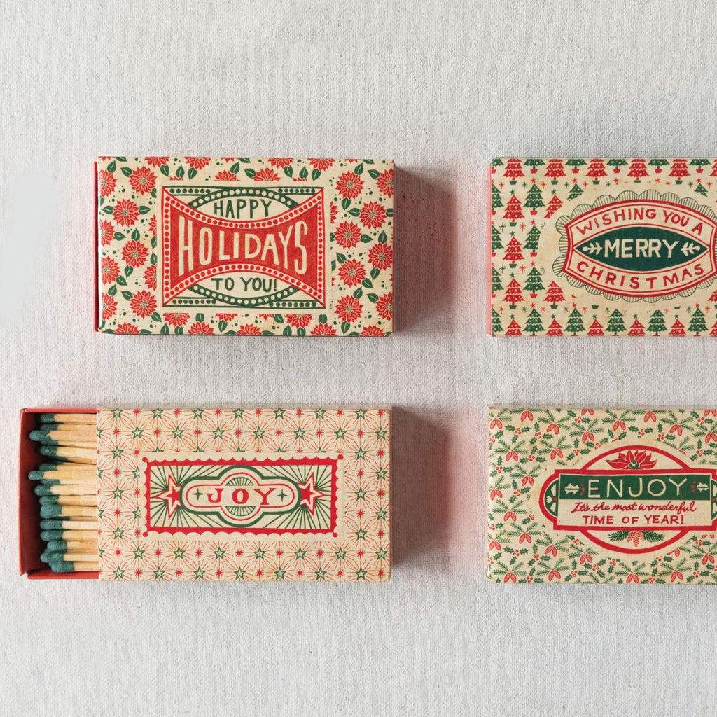 Holiday Matchbox with Safety Matches, Various Sayings