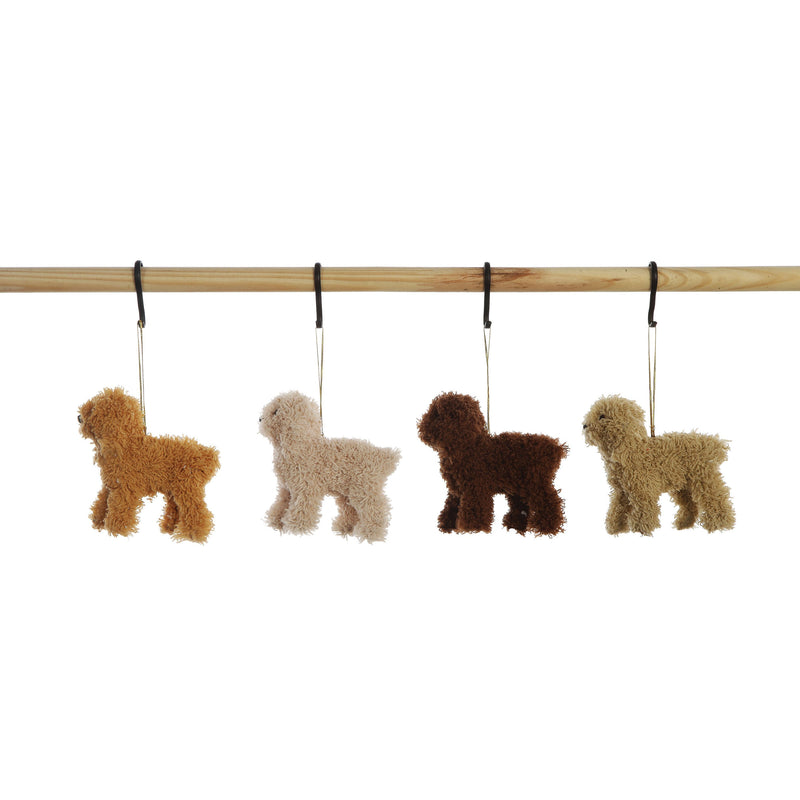 Furry Poodle Ornament in Various Colors