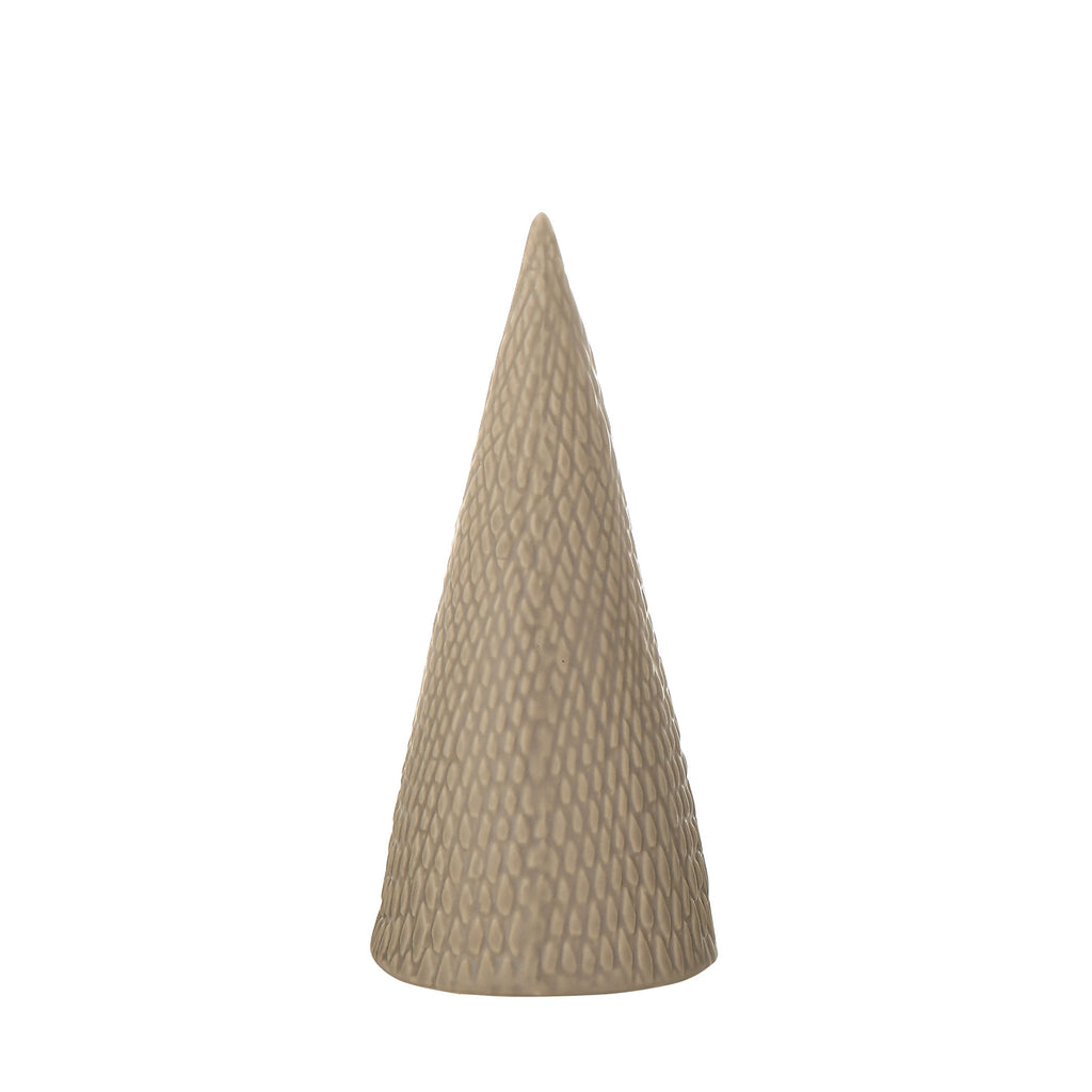 Stoneware Cone Tree in Matte Grey