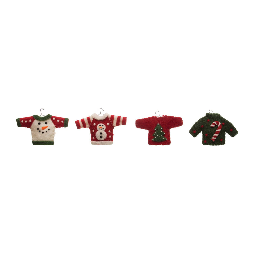 Wool Felt Sweater Ornaments