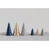 Porcelain Trees, Blue, Grey & Gold, Set of 3